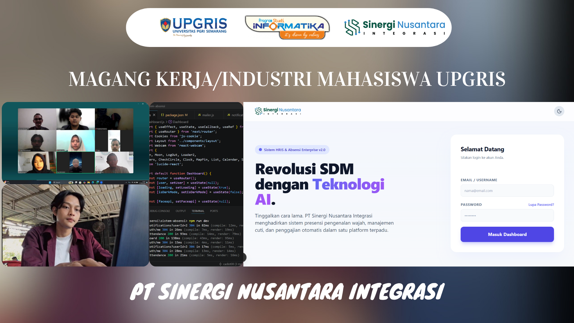 Mahasiswa UPGRIS Kembangkan Produk Sistem Absensi Biometrik Bersama PT Sinergi Nusantara Integrasi Secara Daring