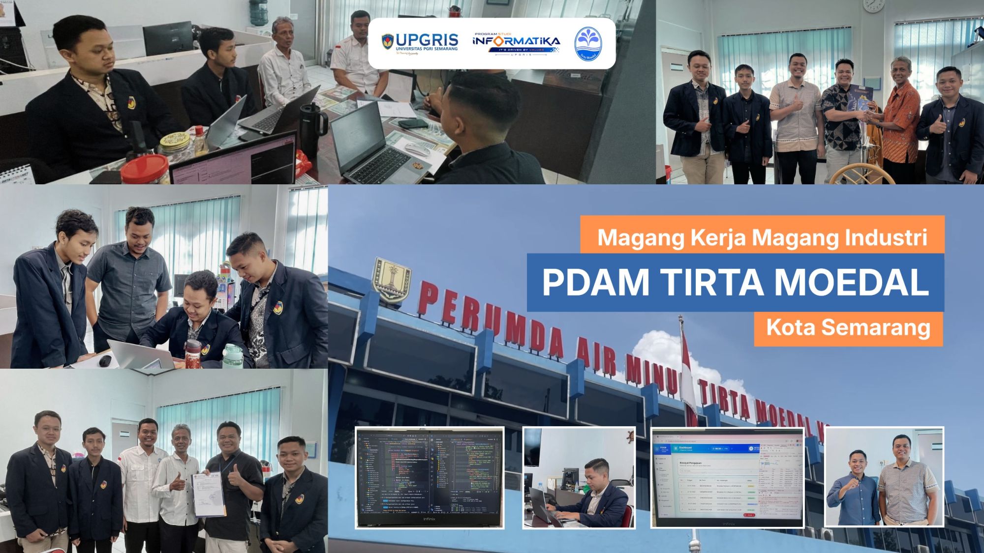 Mendorong Efisiensi Pelayanan Publik, Mahasiswa Magang UPGRIS Sukses Kembangkan Aplikasi Smart Guest Management System di PDAM Tirta Moedal Kota Semarang