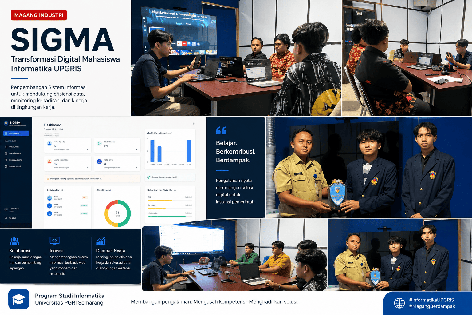 Mahasiswa Informatika UPGRIS Rampungkan Magang di Kominfo Temanggung, Ciptakan Aplikasi Absensi Digital