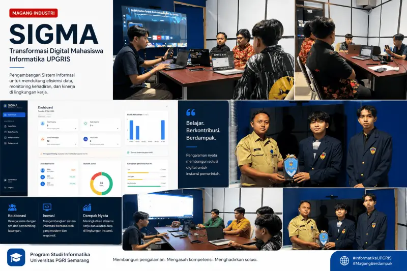 Mahasiswa Informatika UPGRIS Rampungkan Magang di Kominfo Temanggung, Ciptakan Aplikasi Absensi Digital