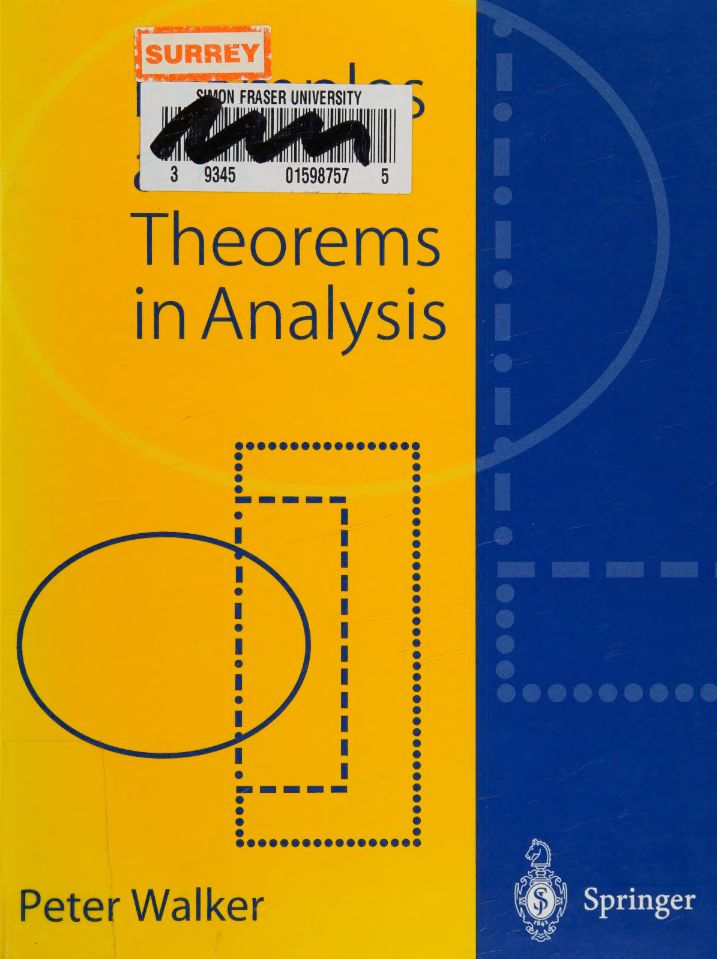 2004 Examples And Theorems In Analysis (Walker, P. L. (Peter Leslie), 1942 )