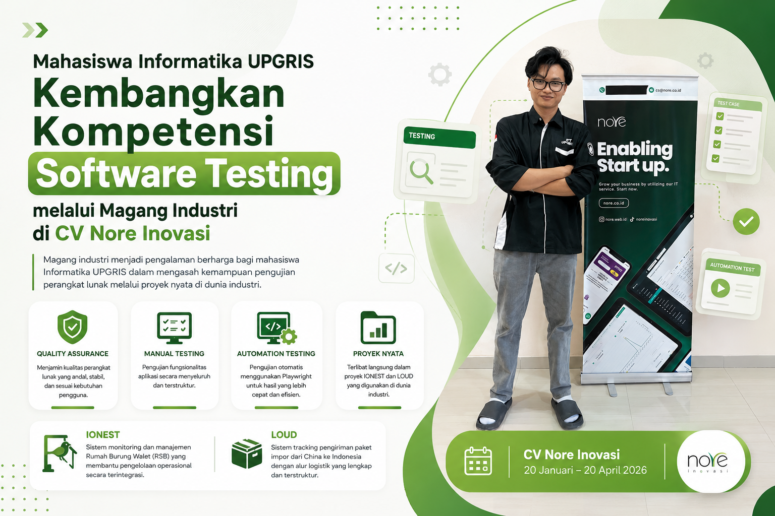 Mahasiswa Informatika UPGRIS Kembangkan Kompetensi Software Testing melalui Magang Industri di CV Nore Inovasi